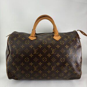 Authentic Louis Vuitton Speedy 35 Monogram Canvas Satchel Hand Bag